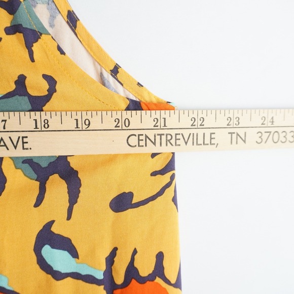 Haute Hippie Style Yellow Paisley Print Sleeveless Button Tunic Top XL Festival - Picture 5 of 8